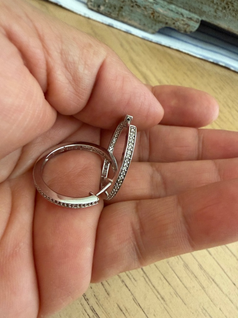 Silver Crystal Hoop Earrings - Elegant Hoop Earrings